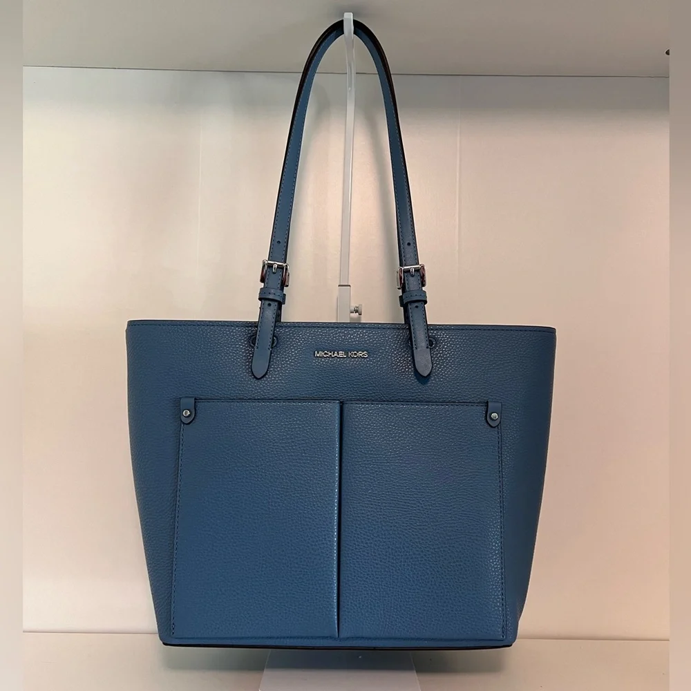 Michael Kors Blue Pebbled Leather Tote
